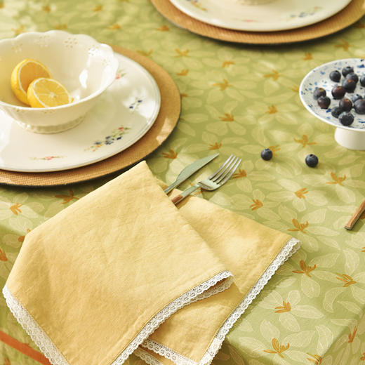 绿茵之花系列桌布纯棉方形桌布 商品图3