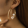 复古冷淡风仿珍珠几何圆圈耳环简约时尚金属圆形耳饰 商品缩略图1