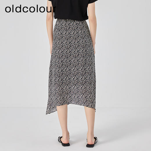 oldcolour2023夏季新款复古气质高腰显瘦A字碎花半身裙O22063236 商品图4