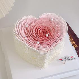 渐变色爱心情人节七夕蛋糕-低糖处理无添加