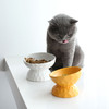 【宠物用品】-陶瓷猫碗保护颈椎斜口高脚狗狗猫粮碗猫咪食盆 商品缩略图1