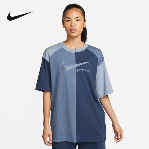 Nike/耐克女子T恤夏新宽松针织棉舒适圆领短袖运动休闲DV8318-410 商品图0