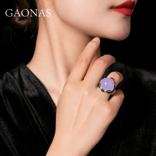 GAONAS 925银锆石戒指 高纳仕 设计师系列时尚蓝戒指PJ043600 商品图4