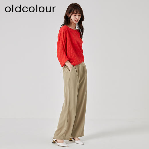 oldcolour2023夏季新款纯棉简约气质圆领短款套头衬衫女O23012354 商品图3