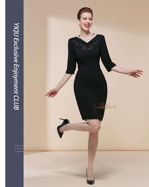 【特惠】YIQU |“馥郁芬芳”连身裙（雅黑） 商品图0