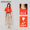 oldcolour2023夏新款纯棉时尚气质基础款印花宽松T恤女O23021336 商品缩略图2