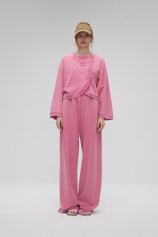 互搭水洗做旧长袖T恤 商品图0