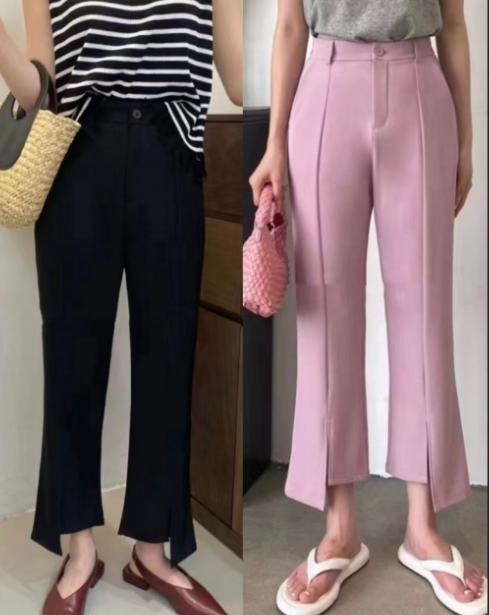 【门店同款】夏季斜开衩微喇西装九分裤 150799989 商品图0
