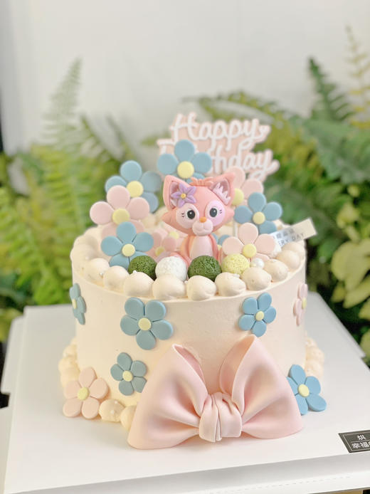 翻糖花花林娜贝尔，留住美好时光，川沙妲己粉色小狐狸主题蛋糕，请提前2天预定 商品图0
