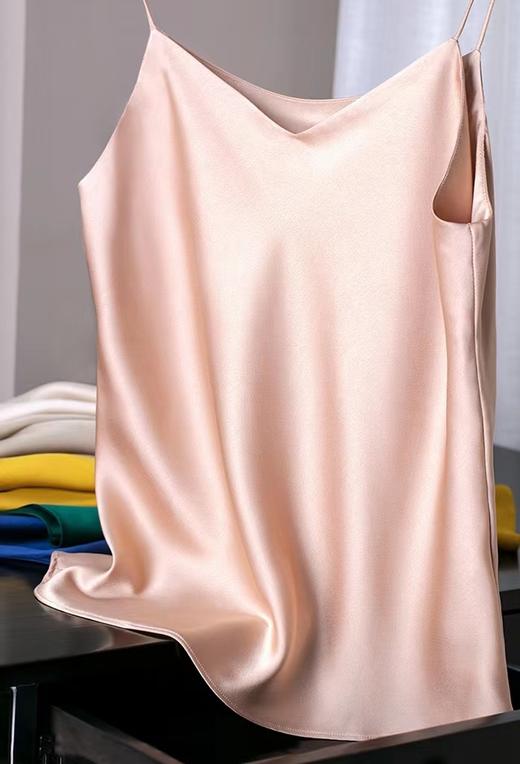 醋酸桑蚕丝缎面系带打底吊气质带背心  华美小V领必备吊带 商品图0