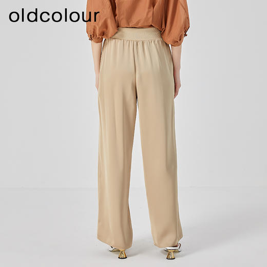 oldcolour2023夏新款简约通勤高腰阔腿百搭垂坠感休闲裤O22073255 商品图3