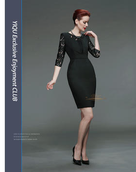 【特惠】YIQU |“浪漫花都”连身裙（优雅黑）