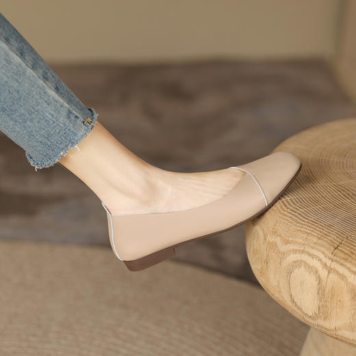 ZHR单鞋女2023春季新款V型浅口显瘦通勤时尚平底鞋软底一脚蹬女鞋 商品图2