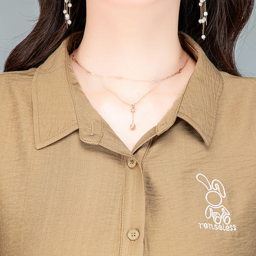 QYM I23A057-Y棉料两件套时尚妈妈装休闲套装宽松 商品图3