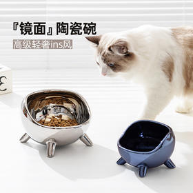 【宠物用品】-轻奢ins陶瓷猫碗保护颈椎猫粮碗猫咪狗猫盆饮水碗