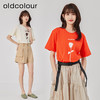 oldcolour2023夏新款纯棉时尚气质基础款印花宽松T恤女O23021336 商品缩略图1