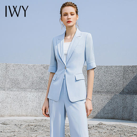 IWY/夏季新款小清新职业女装高端商务西装套装修身显瘦工作服正装232014C1+P6 商品图0