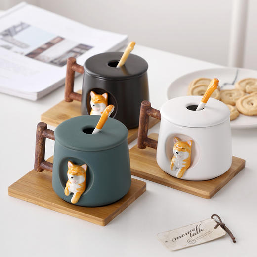 【日用百货】-陶瓷创意个性可爱马克杯带盖勺家用 商品图1