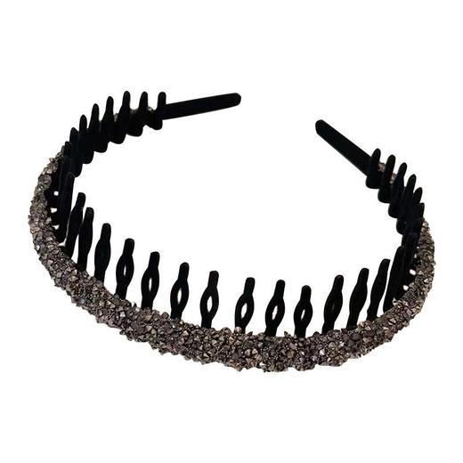 复古丝绒闪闪钻碎发发箍带齿防滑洗脸头箍刘海头箍发捆亚克力头饰 商品图1