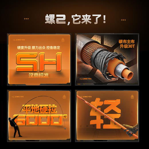 汉鼎鱼竿手竿超硬大物竿青鲟巨物杆鱼杆台钓竿碳素手杆螺纹钢二代 商品图1