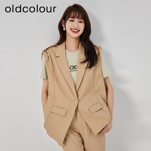 oldcolour夏季新款通勤气质宽松洋气时尚西装马夹女O22032245 商品图2