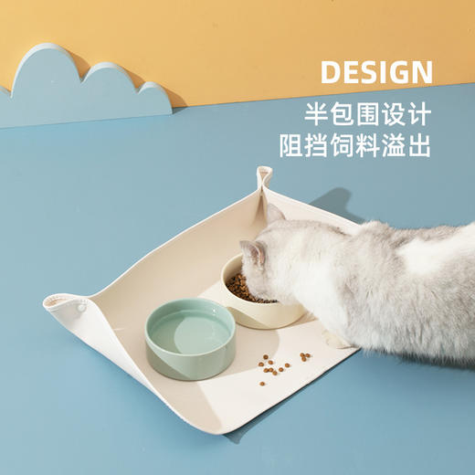 【宠物用品】-宠物猫咪碗垫防水防油PU皮革猫碗狗碗防滑垫 商品图1