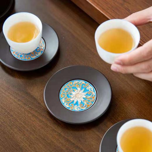 【日用百货】-电木茶杯垫茶杯隔热垫珐琅彩日式家用功夫茶杯托 商品图1