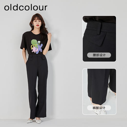 oldcolour2023夏季新款高腰通勤显瘦阔腿OL西装休闲裤女O22073261 商品图1