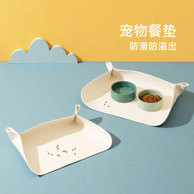 【宠物用品】-宠物猫咪碗垫防水防油PU皮革猫碗狗碗防滑垫