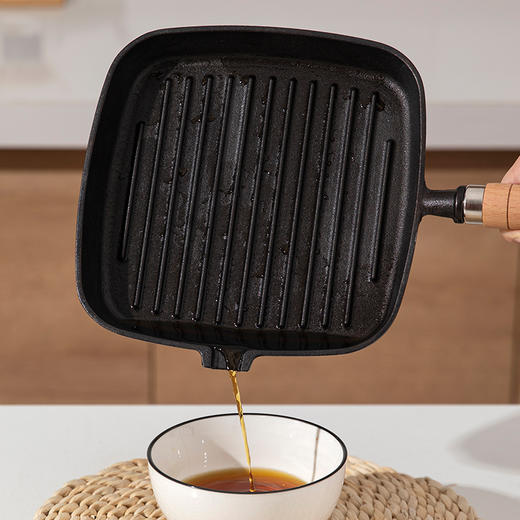 摩登主妇牛排煎锅平底锅家用不粘锅电磁炉牛扒专用煎盘不沾铸铁锅 商品图2