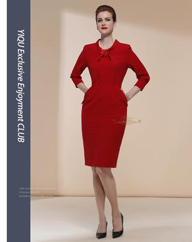 YIQU |“经典再现”连身裙（玛莎拉红）