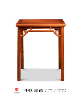红桥红  家具严选  缅甸花梨（大果紫檀）【62 云纹罗锅枨 方桌】