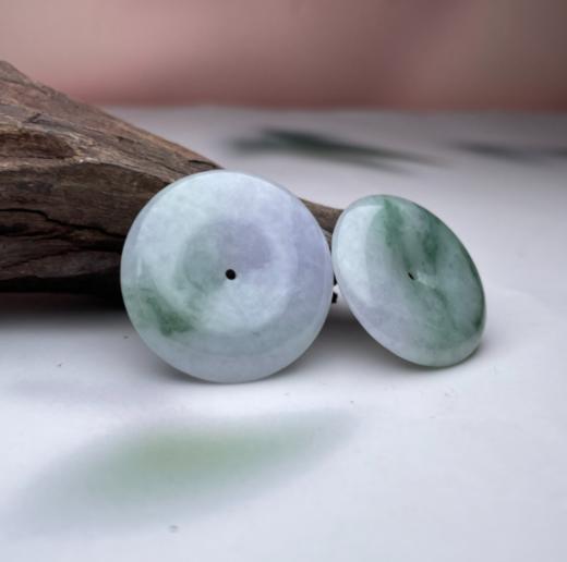 翡翠吊坠-飘花平安扣 商品图0