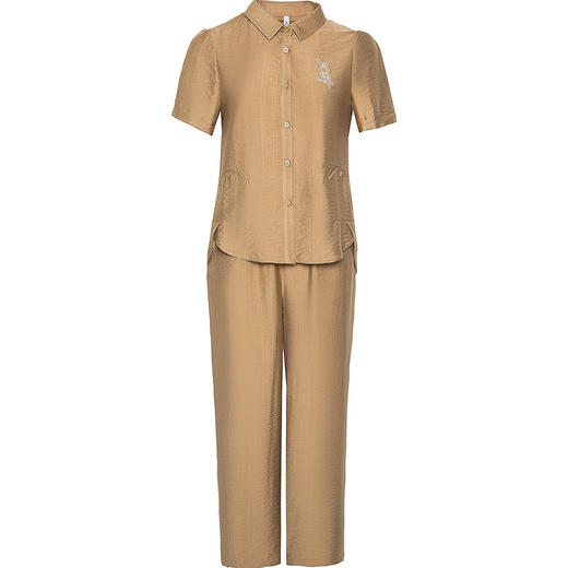 QYM I23A057-Y棉料两件套时尚妈妈装休闲套装宽松 商品图4