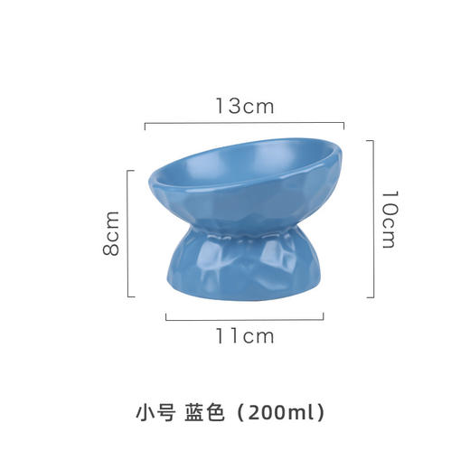 【宠物用品】-陶瓷猫碗保护颈椎斜口高脚狗狗猫粮碗猫咪食盆 商品图5