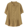 单排扣衬衣女，复古文艺宽松遮肉透气清凉时尚纯色小衫HR-WJ98099 商品缩略图4