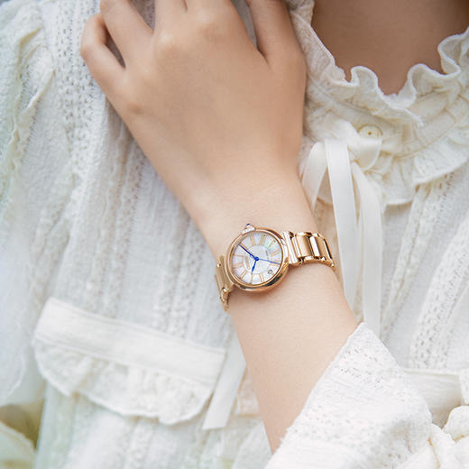 西铁城/CITIZEN小铃花贝母盘光动能花语风吟钢带时尚女表EM1063-89D 商品图7