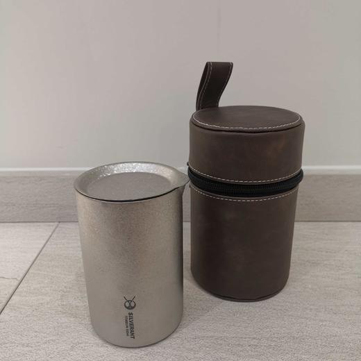 B-72602T+91701T 银蚁户外 鹰嘴泡茶器 350ml 钛晶款【加皮套】 商品图0
