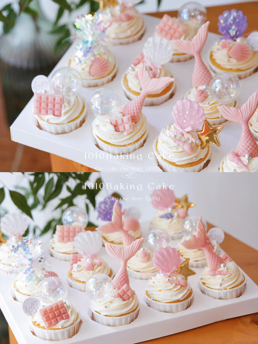 「美人鱼·主题cupcake·12个装/盒 」北海道配方有内馅·100%动物奶油（提前3天预订） 商品图2