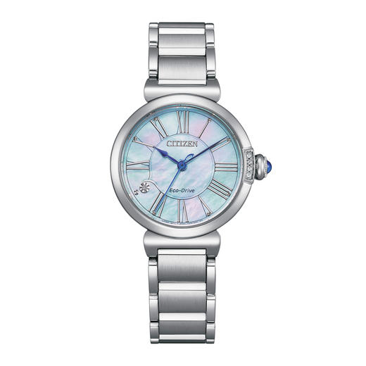 西铁城/CITIZEN小铃花贝母盘光动能花语风吟钢带时尚女表EM1060-87N 商品图2