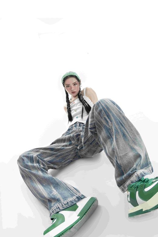 花色水洗牛仔长裤 商品图4