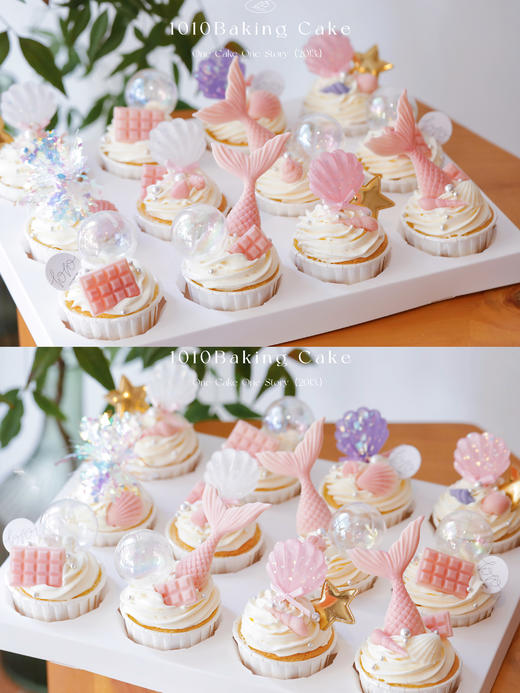 「美人鱼·主题cupcake·12个装/盒 」北海道配方有内馅·100%动物奶油（提前3天预订） 商品图3