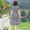 XH2094-2308 中年妈妈夏装时尚雪纺连衣裙遮肚新款中老年女夏季短袖碎花裙子薄 商品缩略图2
