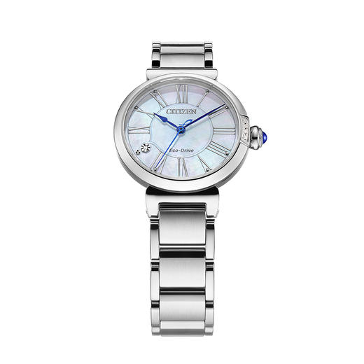 西铁城/CITIZEN小铃花贝母盘光动能花语风吟钢带时尚女表EM1060-87N 商品图1