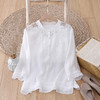 CY8519文艺棉麻女装衬衫春夏高支细麻宽松小衫镂空轻薄款清凉上衣 商品缩略图0