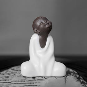 成艺 小和尚茶宠 哥窑汝窑可养小茶宠茶台桌摆件 个性创意茶玩 茶馆软装小饰品