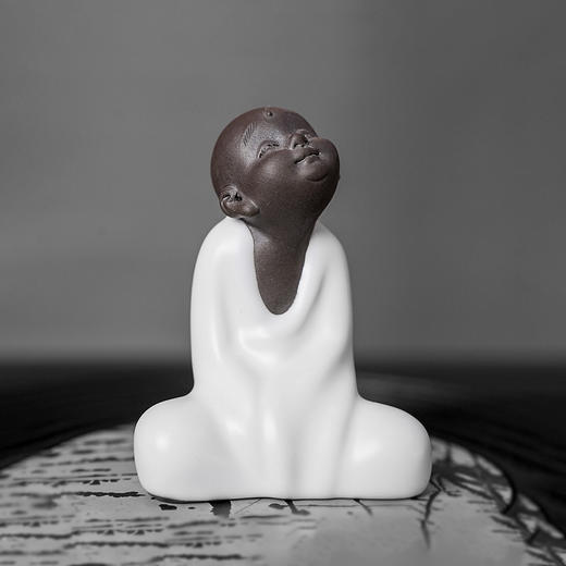 成艺 小和尚茶宠 哥窑汝窑可养小茶宠茶台桌摆件 个性创意茶玩 茶馆软装小饰品 商品图0