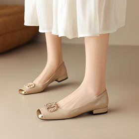 舒适百搭，新款单鞋里外全皮低跟单鞋HCY-3517