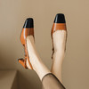 优雅小香风，拼色后空高跟方头包头凉鞋MLD-D6051 商品缩略图0