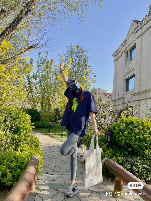 We11done23春夏超大版型有机棉泰迪印花T恤/海军蓝 商品图5